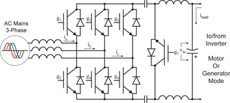 Figure 6. Cuk-Cuk boost-buck three-phase rectifier architecture, with regenerative capability